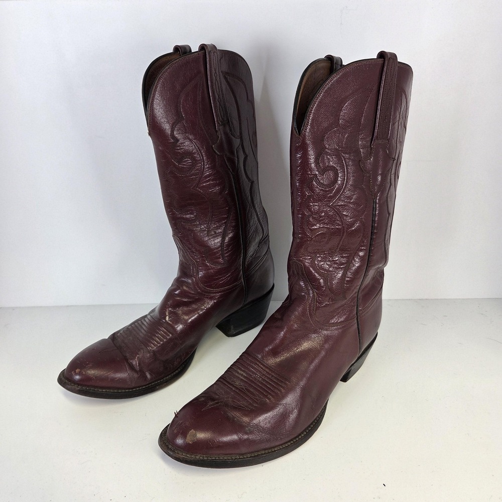 Lucchese Boots Mens 9 Brown Classics Handmade Leather Western Cowboy USA EE